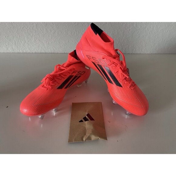 Women’s Sz 7.5  Adidas F50 Elite Mid SG Turbo Aurora Black Soccer Cleats IH6133 - Picture 1 of 13